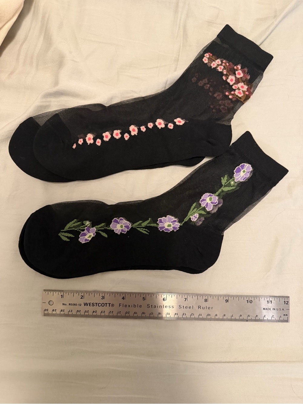 NEW Sheer Floral Socks